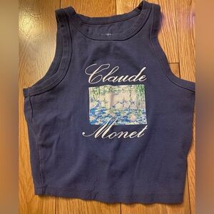 Navy Claude Monet Tank Top